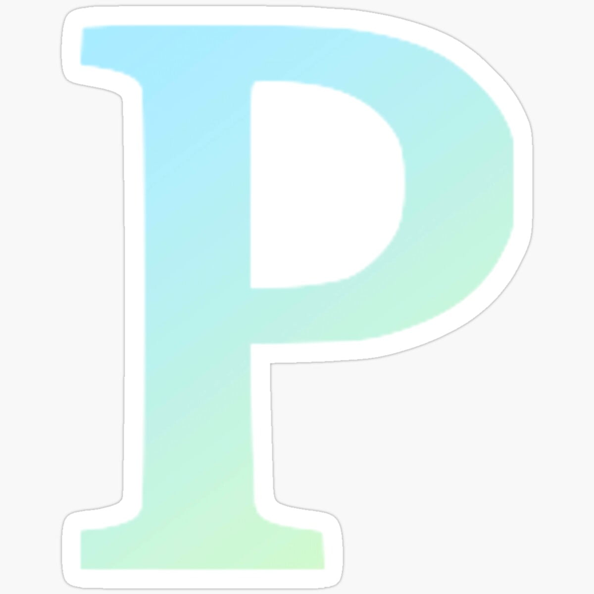 Initial P Sticker DOPASTICKER The Letter P Green And Blue Sticker Birthday Gifts ...