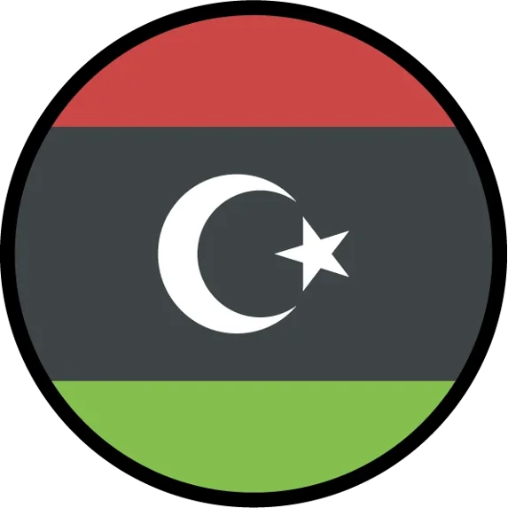 DOPASTICKER Libya Flag Circle Sticker Decal Phone Decal Water Bottle ...