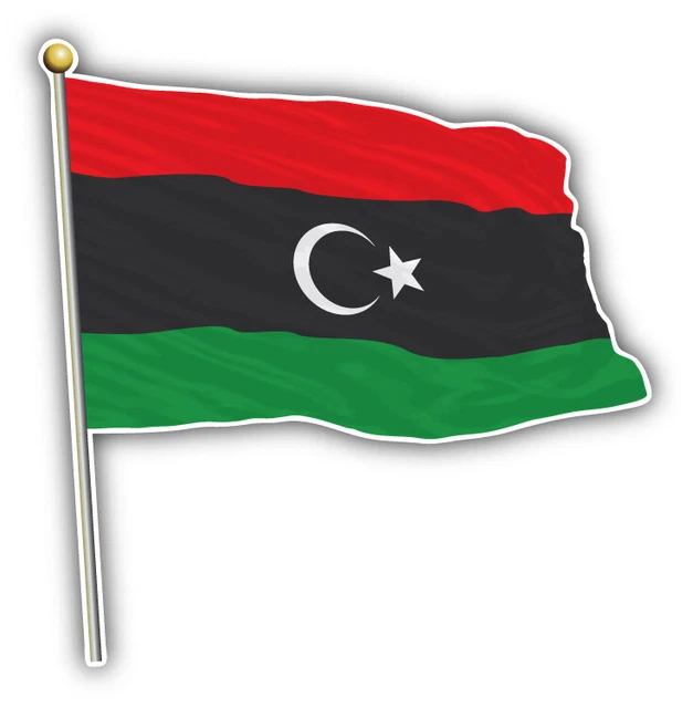 DOPASTICKER Libya Waving Flag Car Sticker Phone Decal Water Bottle ...