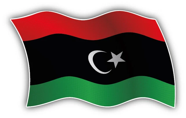 DOPASTICKER Libya Wavy Flag Car Sticker Phone Decal Water Bottle ...