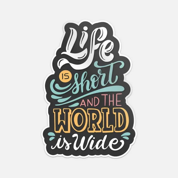 DOPASTICKER Life Is Short Sticker Decal Phone Decal Water Bottle ...