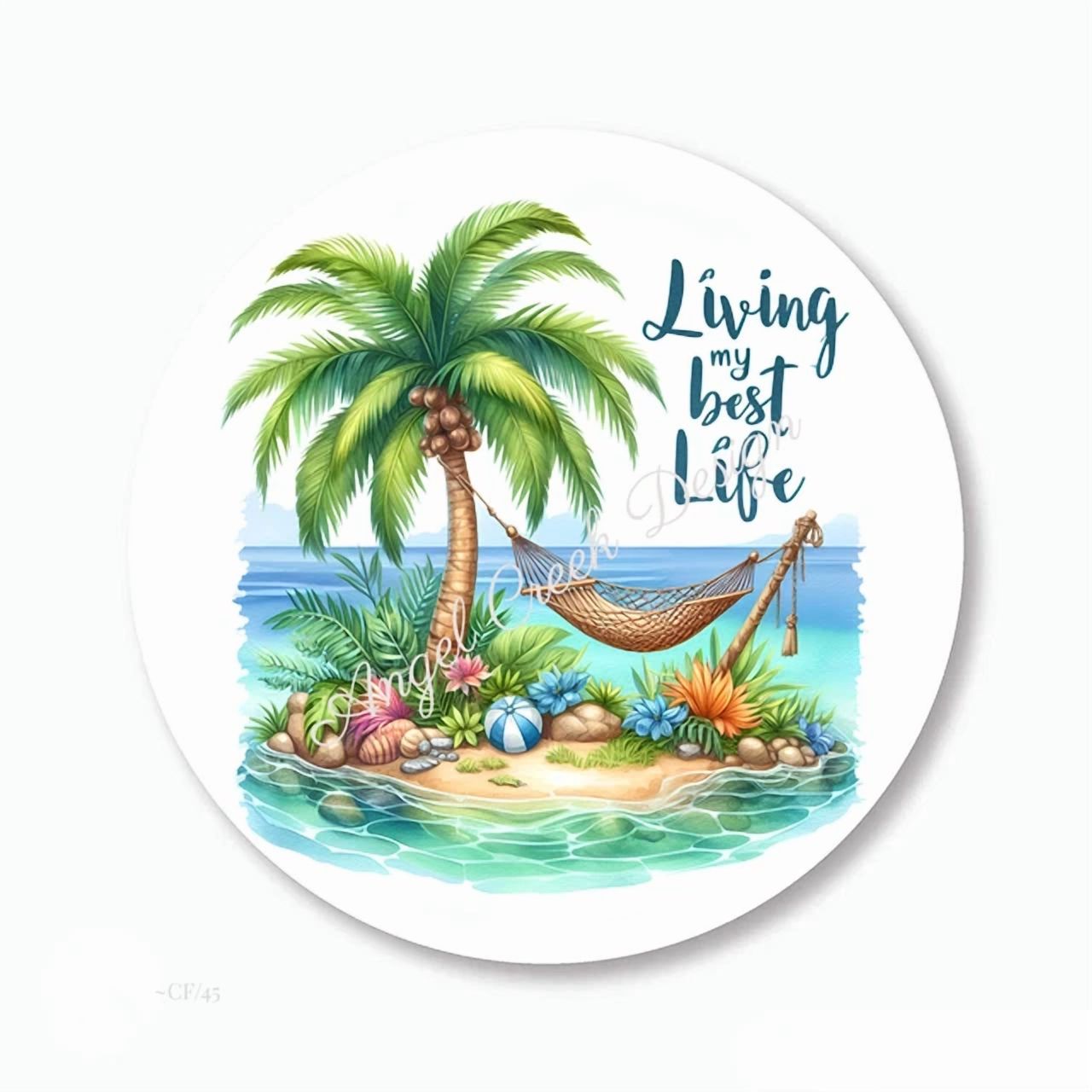 DOPASTICKER Living My Best Life Tropical Island Scrapbook Stickers ...