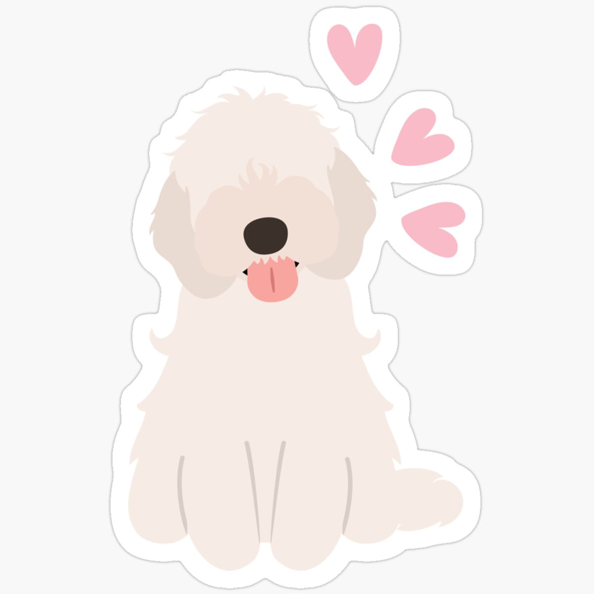 DOPASTICKER Love White Cockapoo Cavapoo Cavoodle Sticker, Waterproof ...