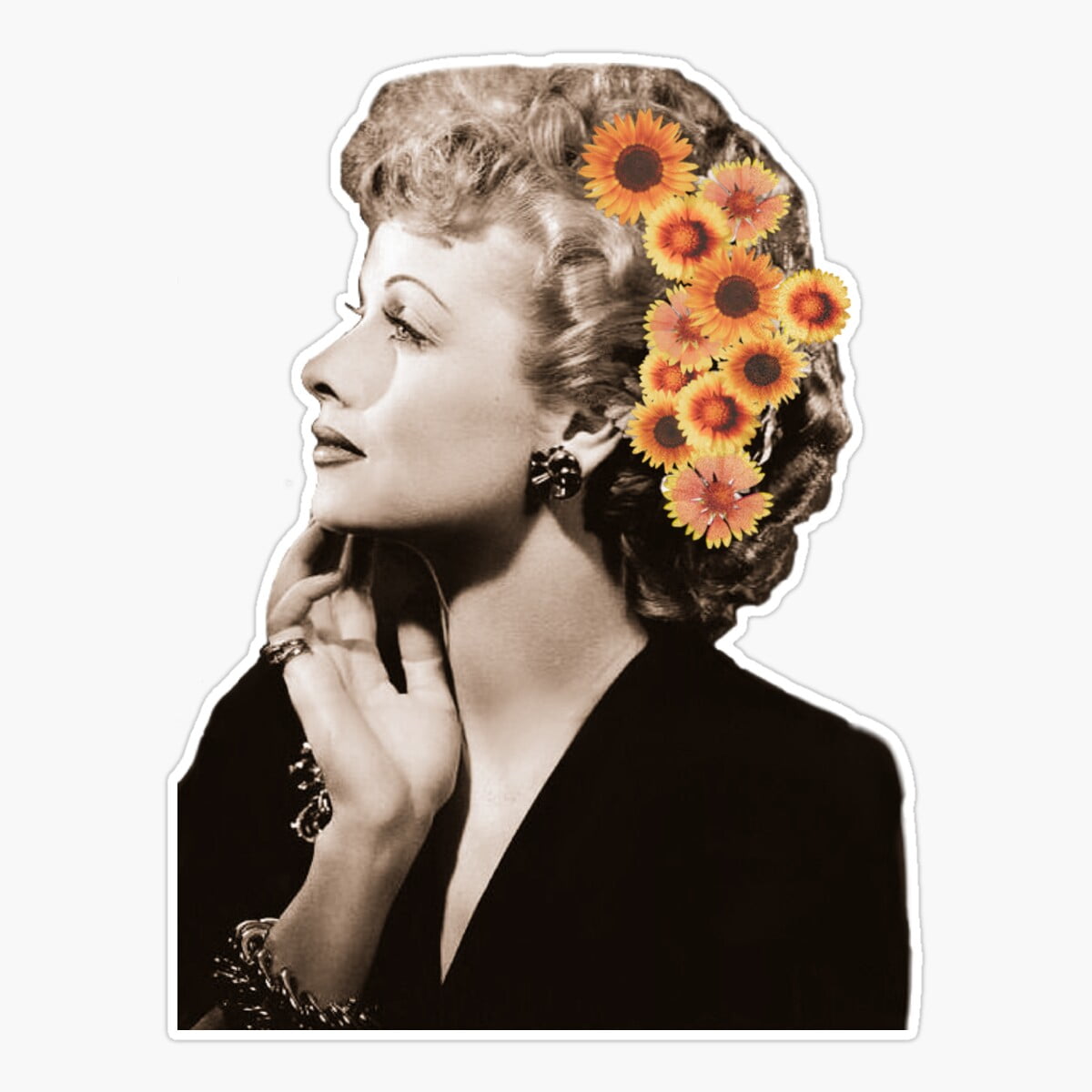 DOPASTICKER Lucille Ball Floral Sticker, Phone Sticker Car Stickers ...