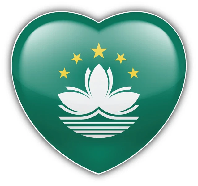 DOPASTICKER Macau Flag Heart Car Sticker Phone Decal Water Bottle ...