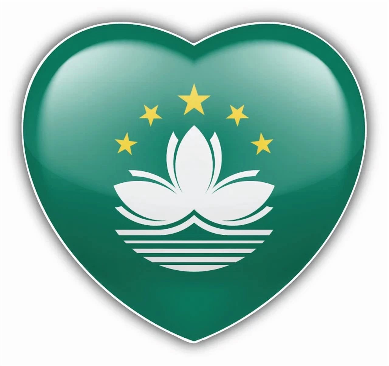 DOPASTICKER Macau Flag Heart Car Sticker Phone Water Bottle Stickers ...