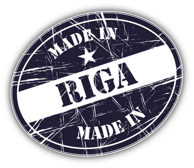 DOPASTICKER Made In Riga Grunge Rubber Travel Car Sticker Phone Decal ...