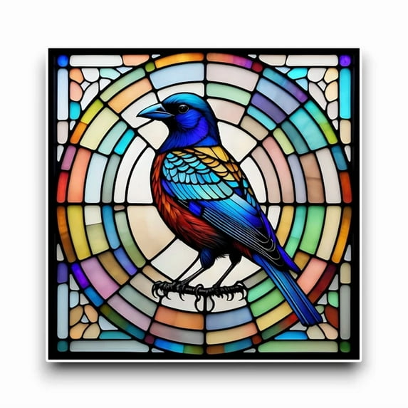 Curated visual reference: Dopasticker Magpie Wild Bird Square Stained Glass Style Window Opaque Photo Inspiration