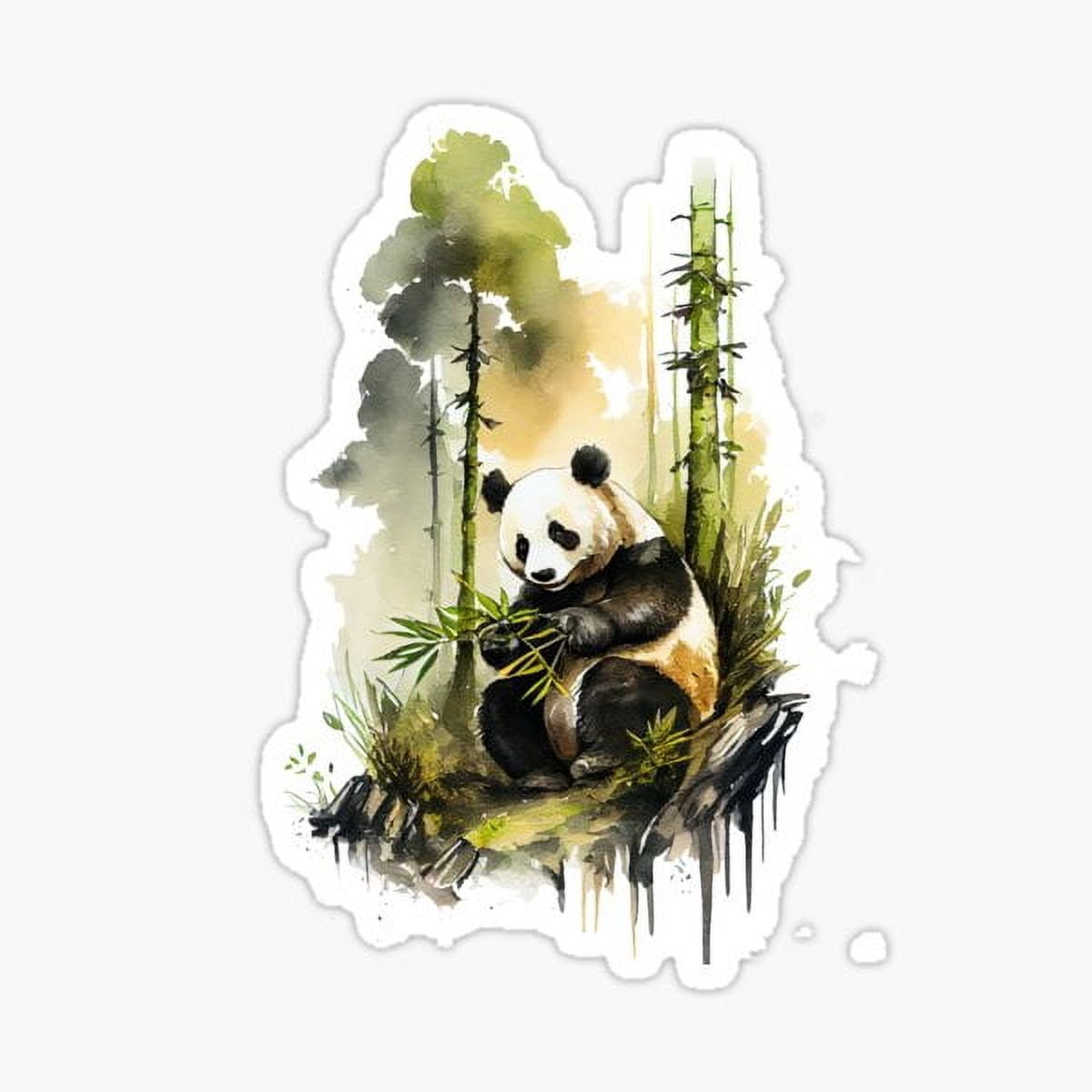 DOPASTICKER Majestic Panda Bear Wildlife Collection - Watercolor Art ...