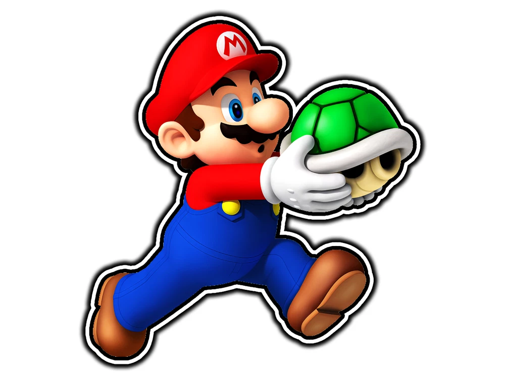 DOPASTICKER Mario Holding Green Shell Sticker Decal Phone Decal Water ...