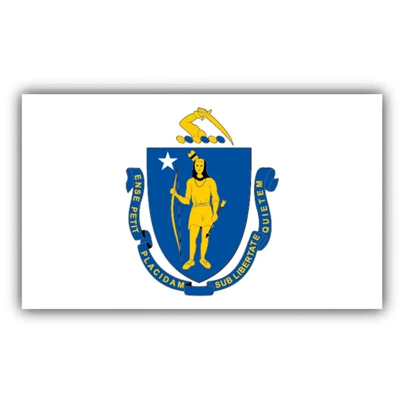 DOPASTICKER Massachusetts State Flag Car Sticker Phone Decal Water ...