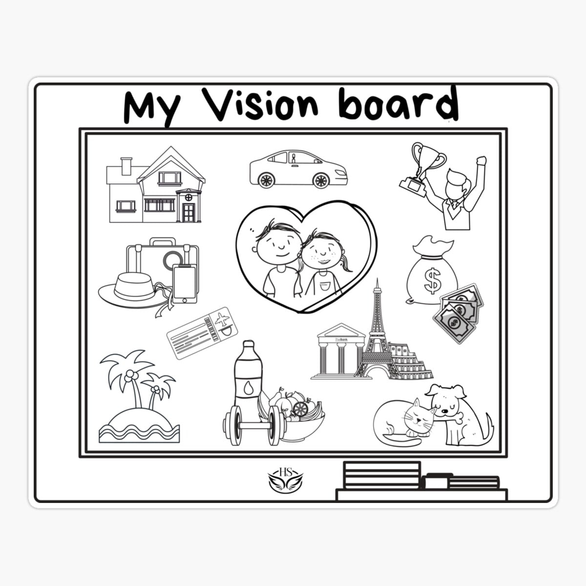 DOPASTICKER Mental Training Hs My Vision Board Sticker, Phone Sticker ...