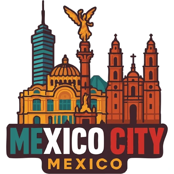 DOPASTICKER Mexico City Sticker Decal City Skyline Landmark Design ...