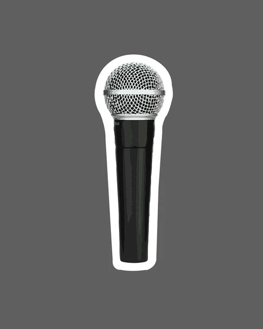 DOPASTICKER Microphone Sticker Realistic Music Singing Karaoke Sticker ...
