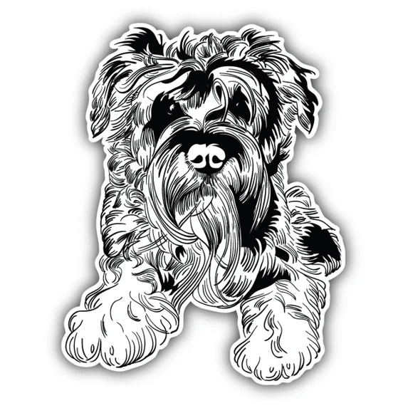 "Fear The Beard" Schnauzer Decal Sticker - 6" Wide Vinyl For Car, Laptop, Window