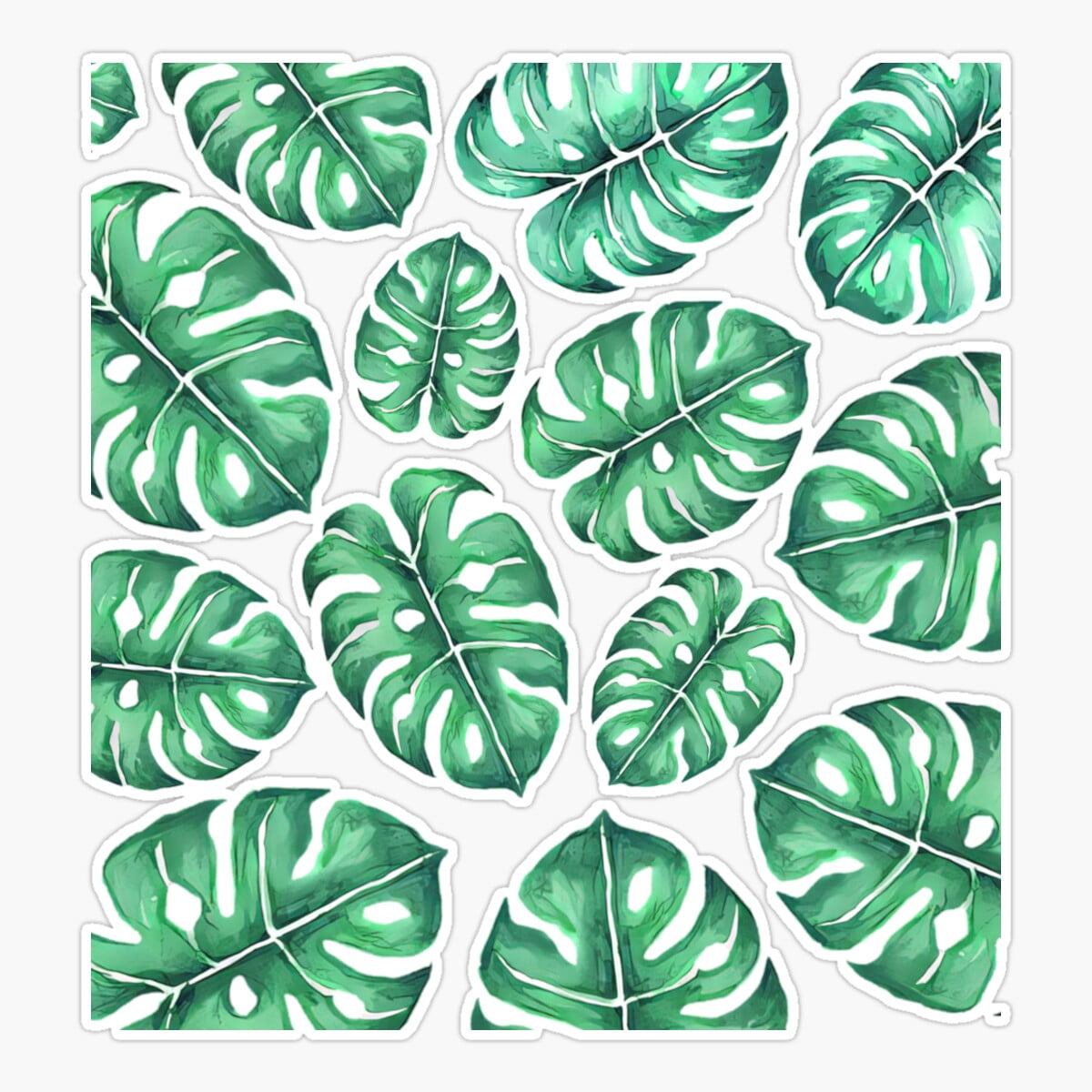 DOPASTICKER Monstera Deliciosa Leaves Sticker, Phone Sticker Car ...