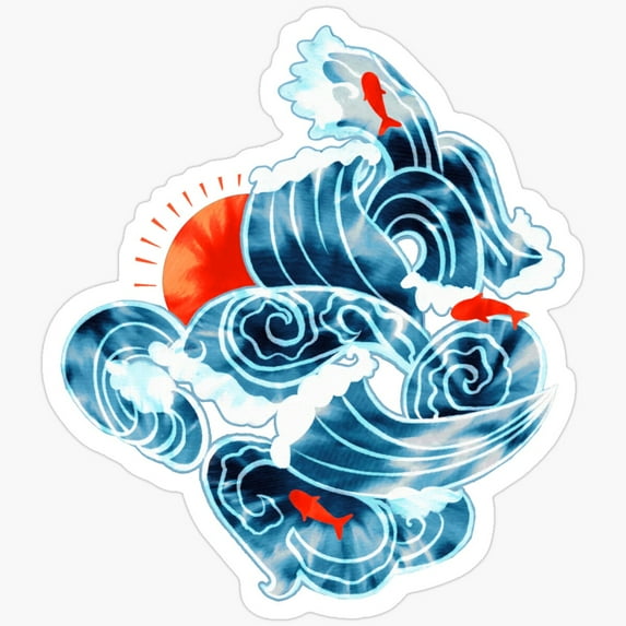 DOPASTICKER Moody Ocean 'Tide' Dye Sticker Birthday Gifts - Decorative ...