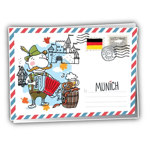 DOPASTICKER Munich Postcard Car Sticker Phone Decal Water Bottle ...