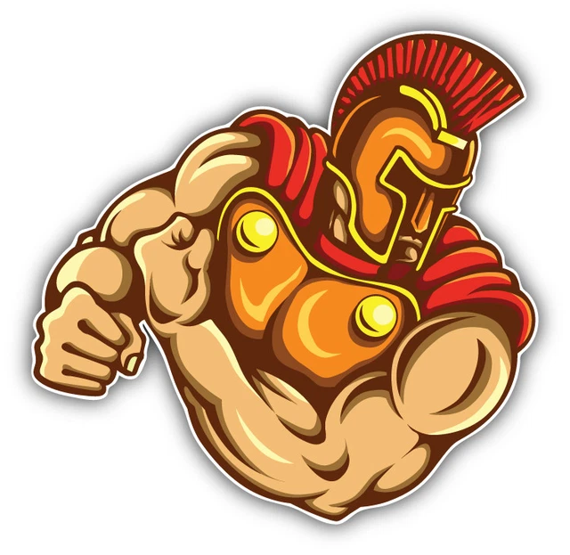 DOPASTICKER Muscular Spartan Mascot Sticker Decal Phone Decal Water ...