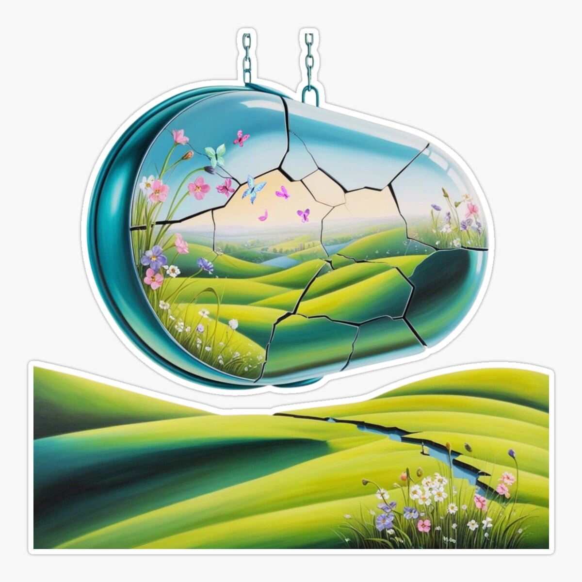 Sticker Hrizon DOPASTICKER Nature Horizon Sticker, Phone Sticker Water Bottle Sticker ...