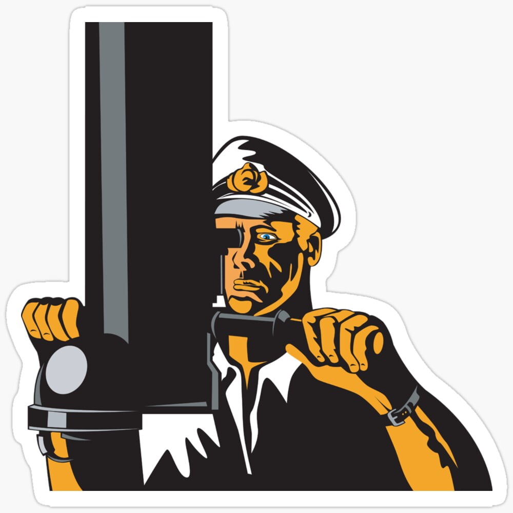 DOPASTICKER Navy Captain Sailor With Periscope Sticker Phone Decal ...