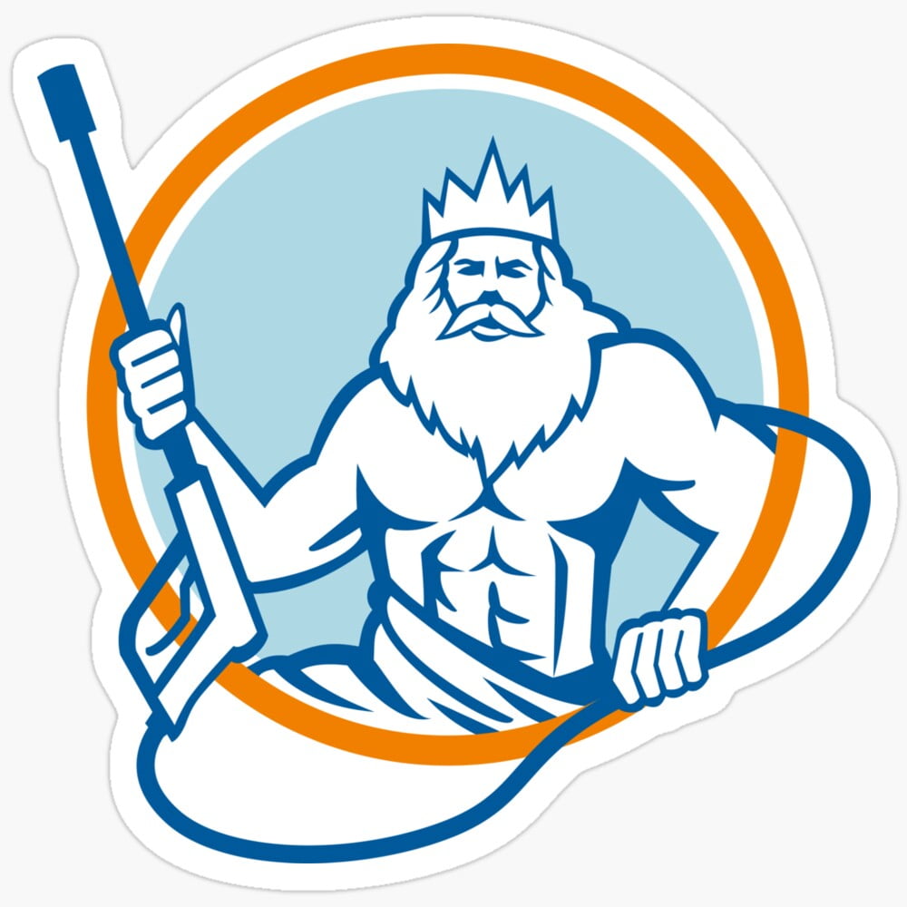 DOPASTICKER Neptune Water Blaster Circle Retro Sticker Phone Decal ...