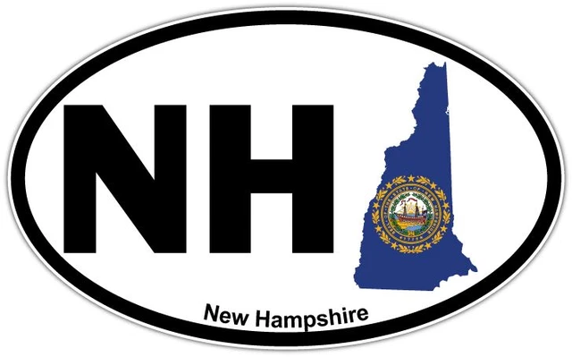 DOPASTICKER New Hampshire Us State Usa America Oval Car Window Sticker ...