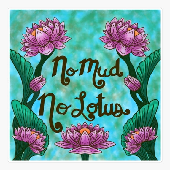 DOPASTICKER No Mud No Lotus Sticker, Phone Sticker Water Bottle Sticker ...