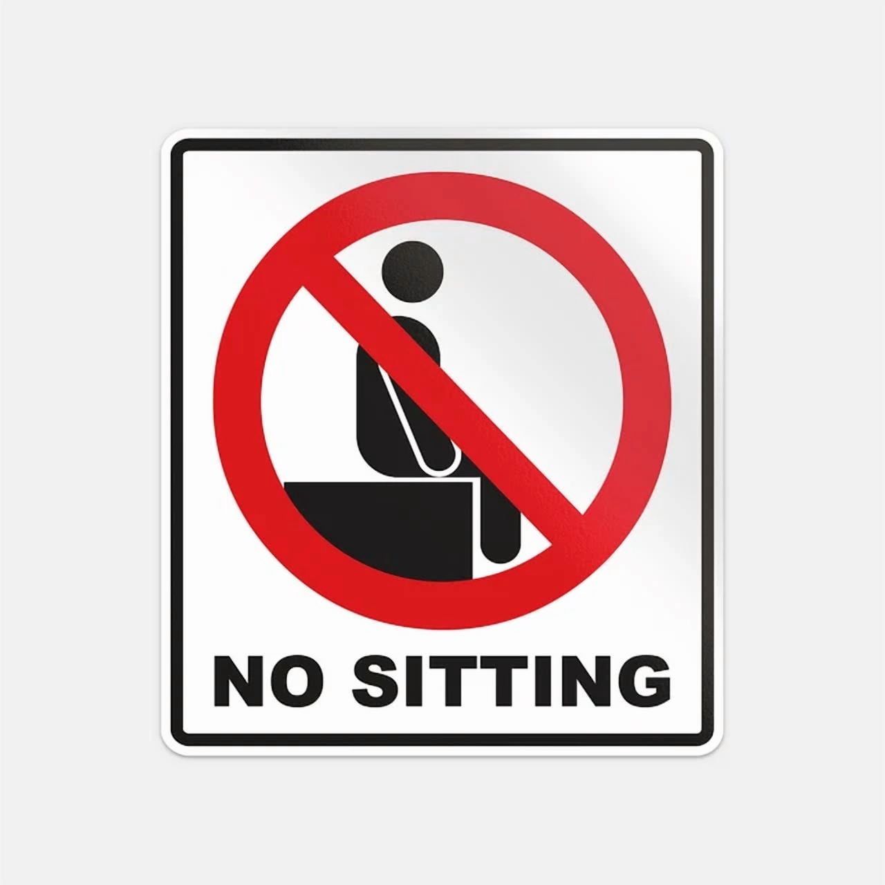 DOPASTICKER No Sitting Prohibition Sticker Decal Phone Decal Water ...