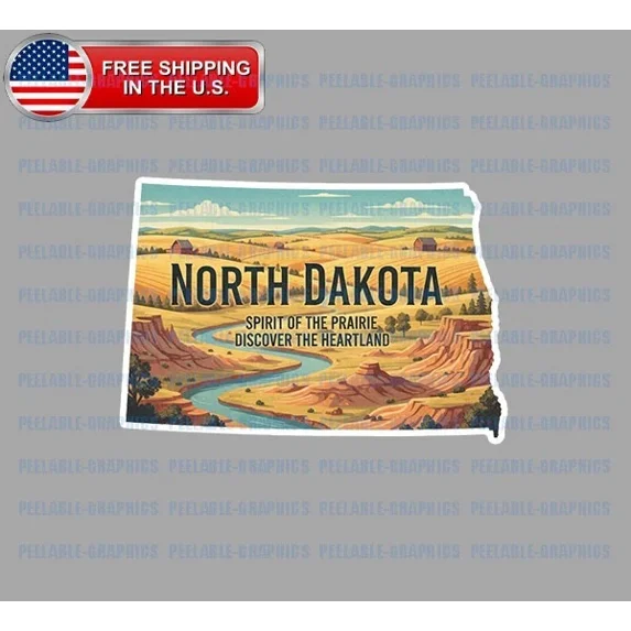 DOPASTICKER North Dakota State Sticker Souvenir Travel Sticker Phone ...