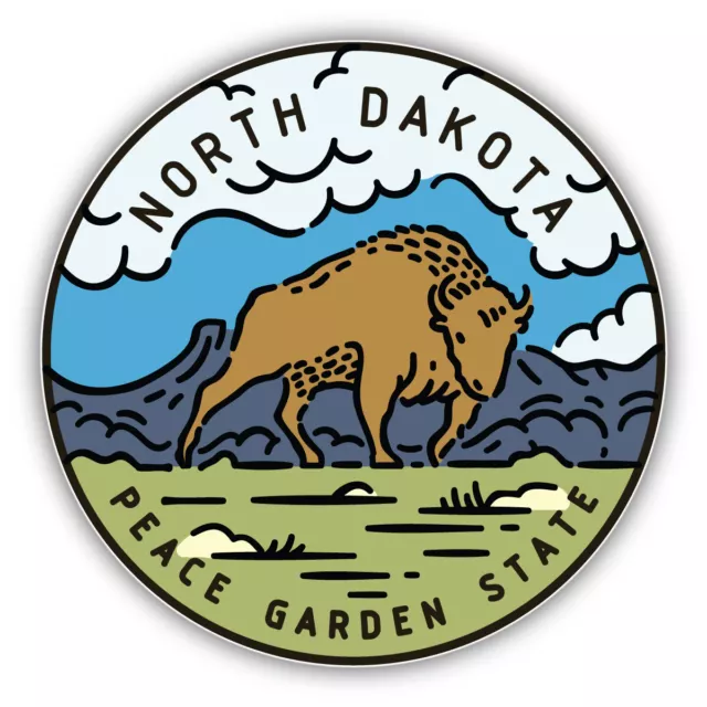 DOPASTICKER North Dakota Usa State Retro Vintage Sticker Phone Decal ...