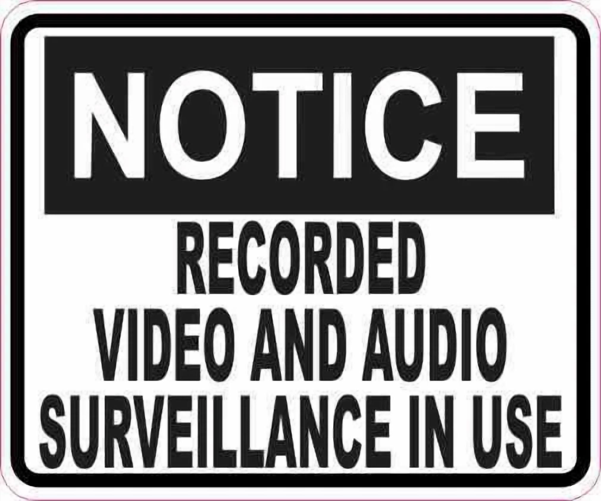 DOPASTICKER Notice Video And Audio Surveillance Sticker Phone Sticker ...