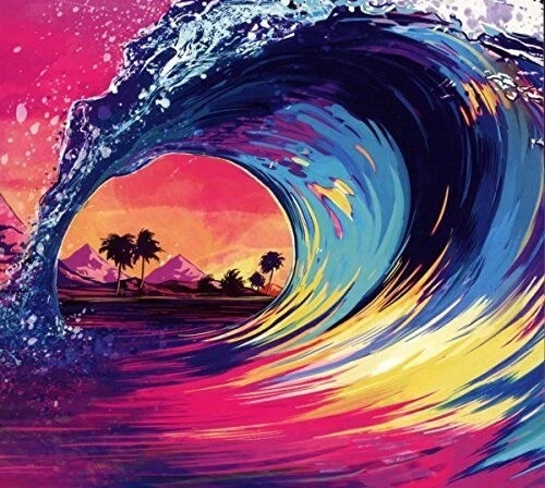 DOPASTICKER Ocean Wave Colorful Sunset Colors Surf Rainbow Vibrant ...