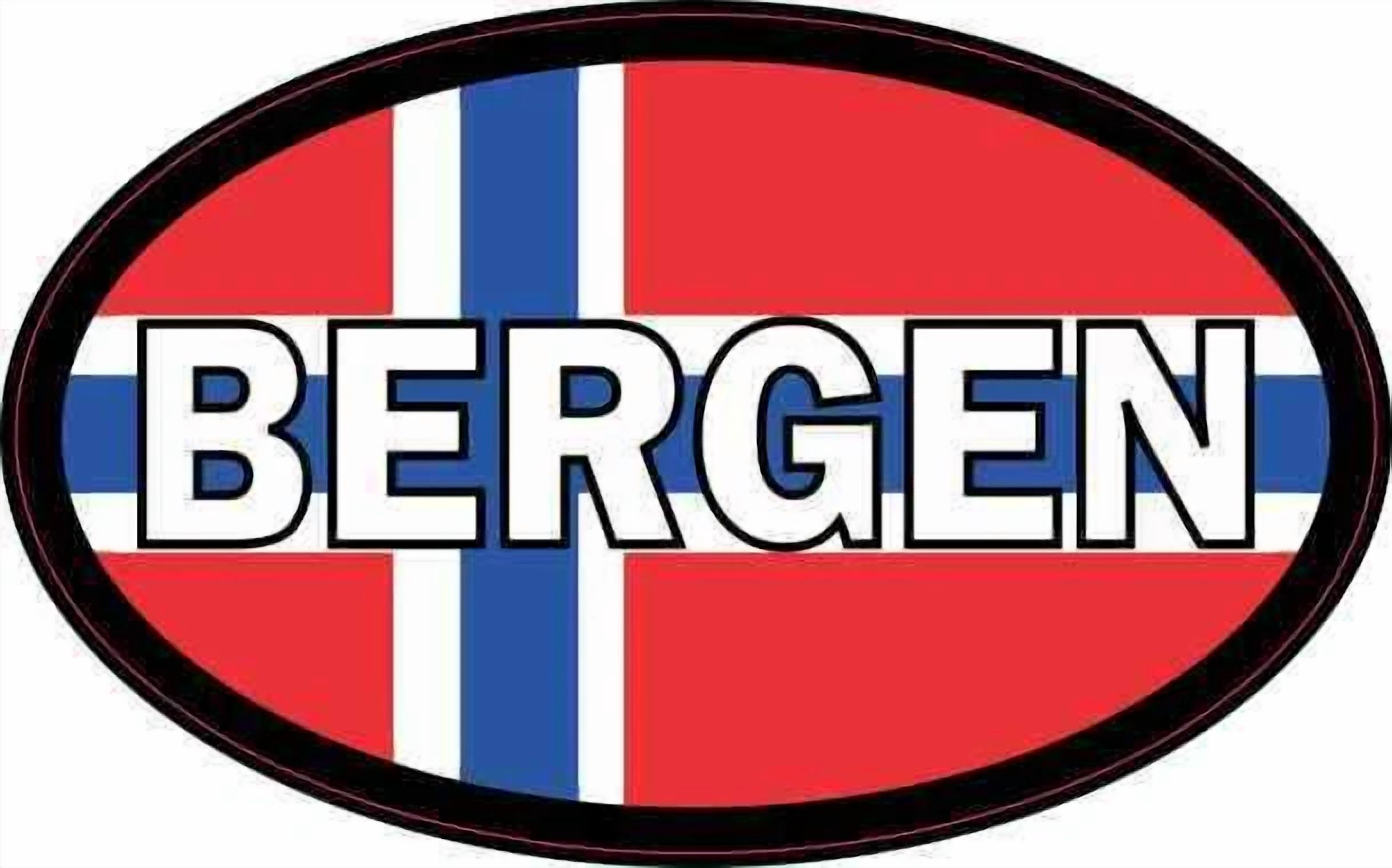 DOPASTICKER Oval Norwegian Flag Bergen Sticker Phone Sticker, Latop ...