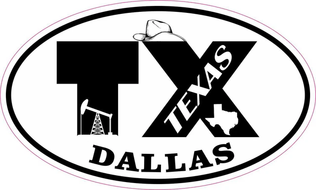DOPASTICKER Oval Oil Rig Dallas Texas Sticker Phone Sticker, Latop ...