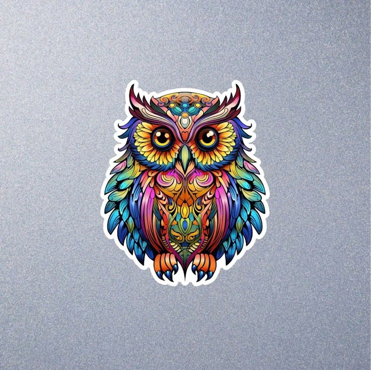 DOPASTICKER Owl Car Sticker Decal, Laptop Phone Decal Water Bottle ...