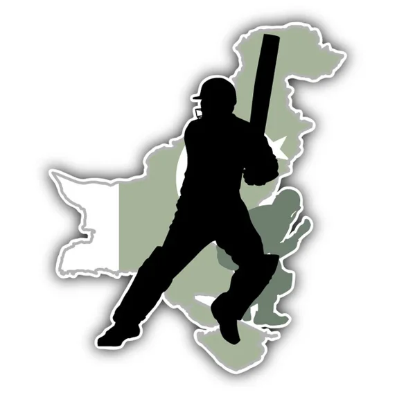 DOPASTICKER Pakistan Map Cricket Player Car Sticker Phone Decal Water ...