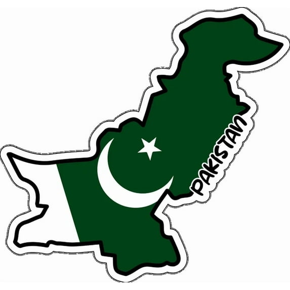DOPASTICKER Pakistan Map Flag Sticker Decal Phone Decal Water Bottle ...