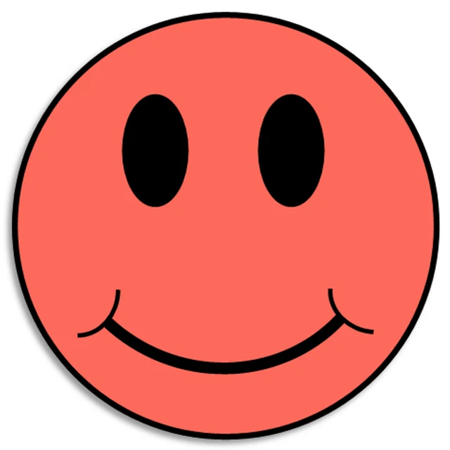 DOPASTICKER Pastel Red Smiley Face Sticker, Smile Happy Phone Decal ...