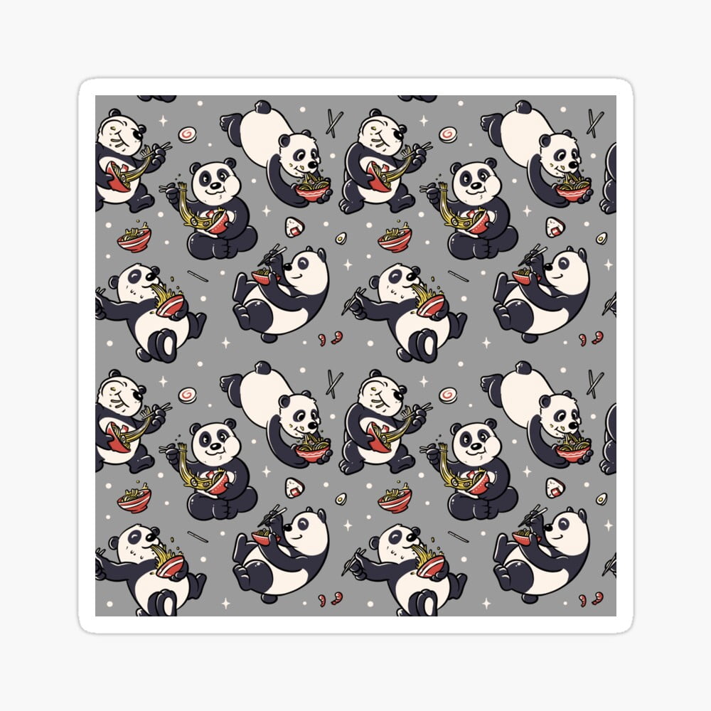 DOPASTICKER Pattern Ramen Pandas - Hot Trending Sticker Phone Decal ...