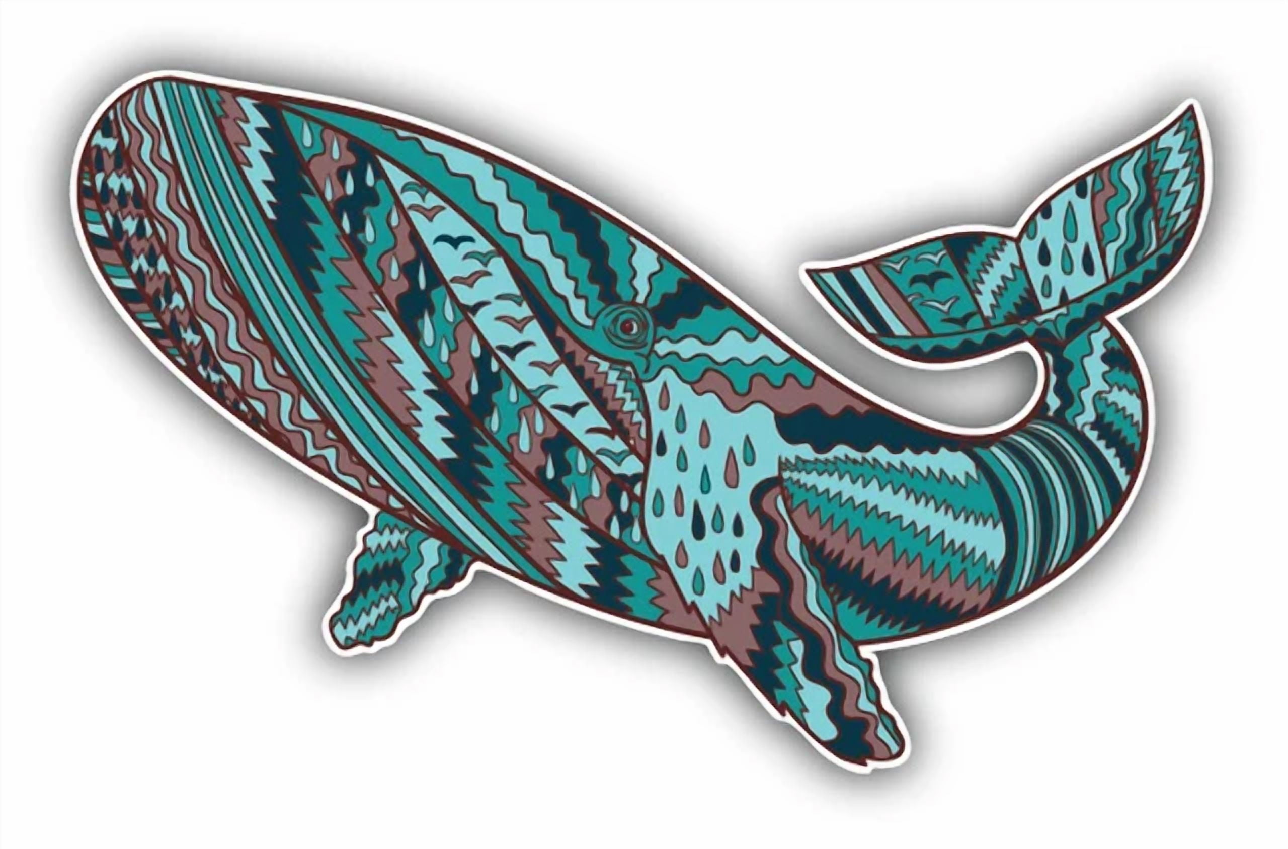 DOPASTICKER Patterned Humpback Whale Sticker Decal Phone Decal Water ...