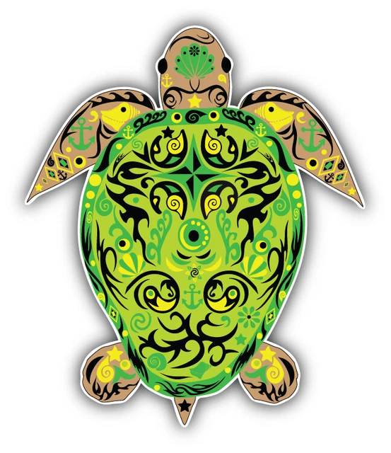 DOPASTICKER Patterned Turtle Sticker Decal Phone Decal Water Bottle ...