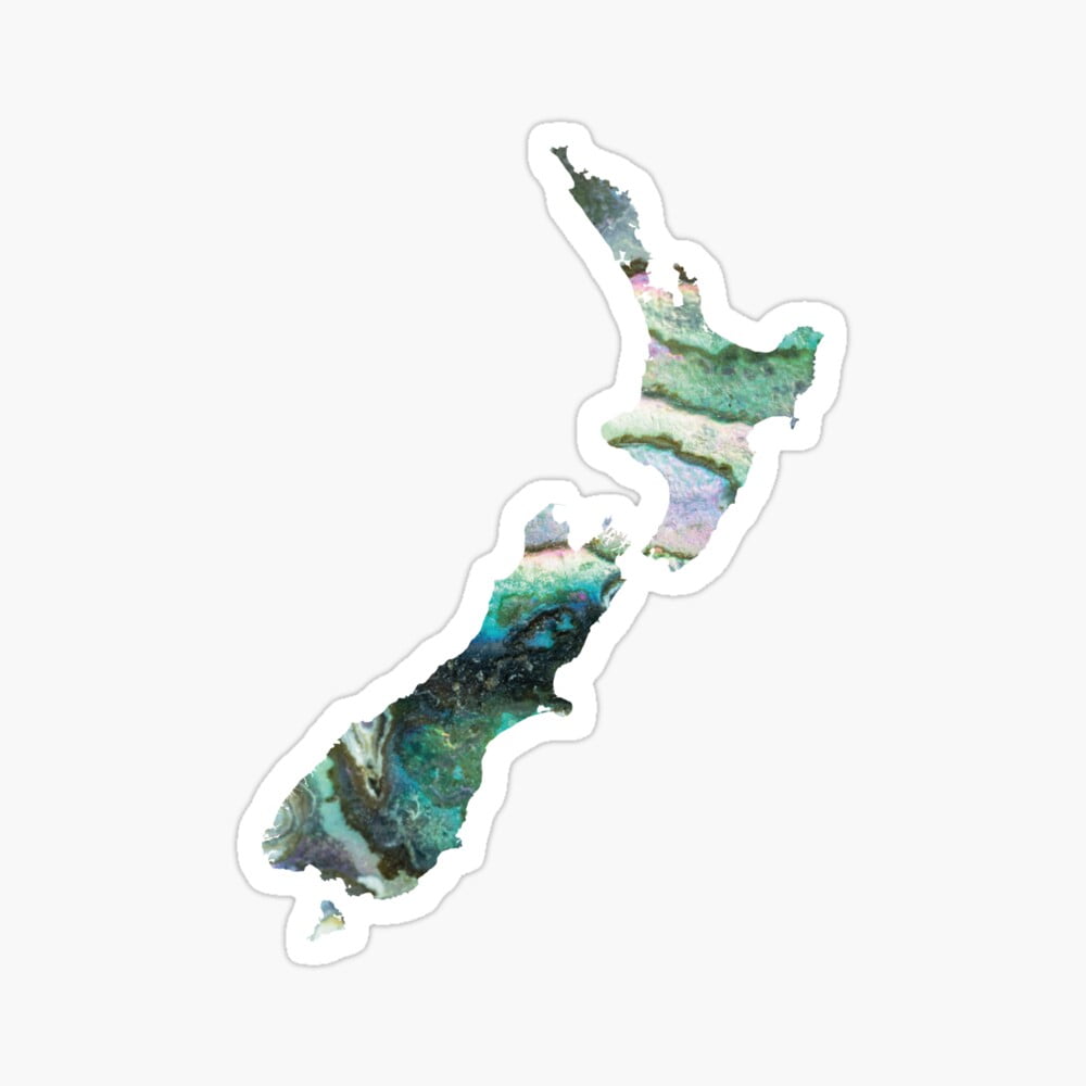 DOPASTICKER Paua Shell Nz New Zealand Map North And South Island Gift ...