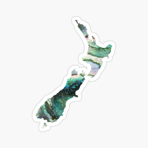 DOPASTICKER Paua Shell Nz New Zealand Map North And South Island Gift ...