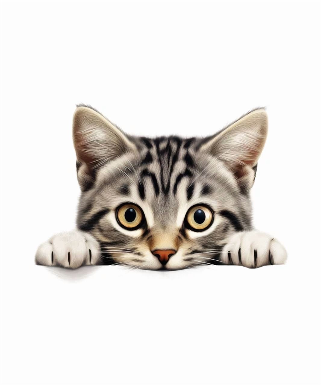 DOPASTICKER Peeking Cat Sticker Car Sticker Decoration Cute For Lunch ...