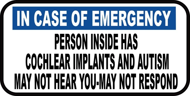 DOPASTICKER Person Inside Has Cochlear Implants And Autism Sticker Car ...