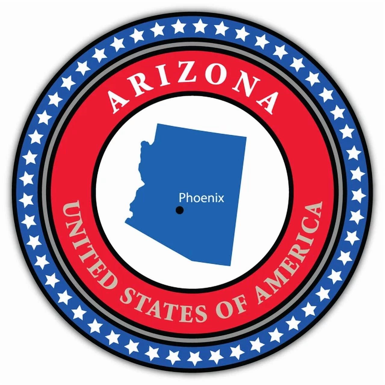 DOPASTICKER Phoenix Arizona Usa State Badge Car Sticker Phone Decal ...