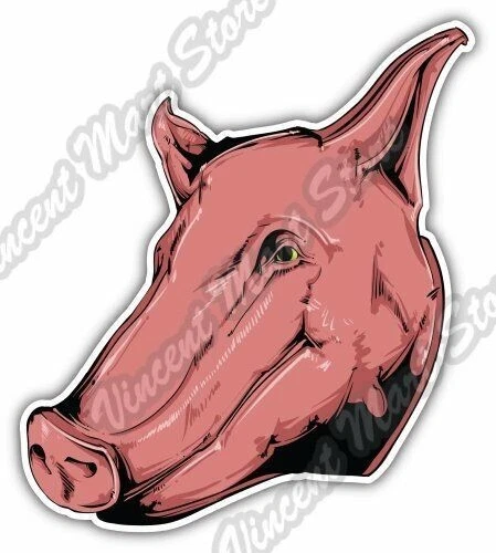 DOPASTICKER Pig Head Butcher Meat Pork Bacon Boar Hog Car Sticker Decal ...