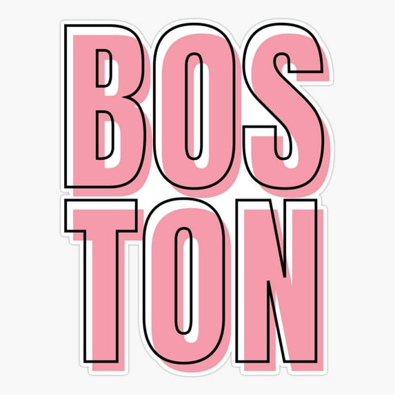 DOPASTICKER Pink Boston Sticker, Phone Sticker Water Bottle Sticker Car ...