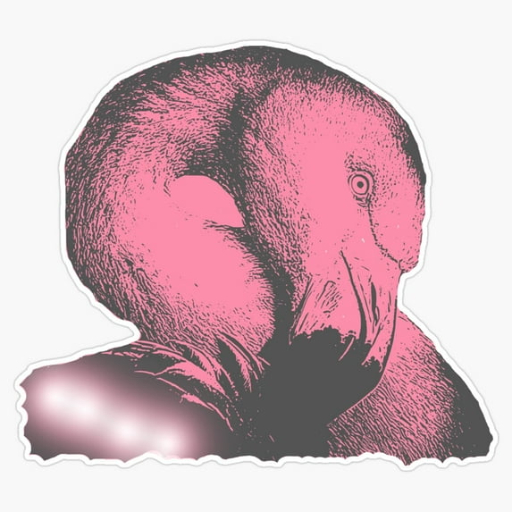 DOPASTICKER Pink Flamingo Sticker, Phone Sticker Water Bottle Sticker ...